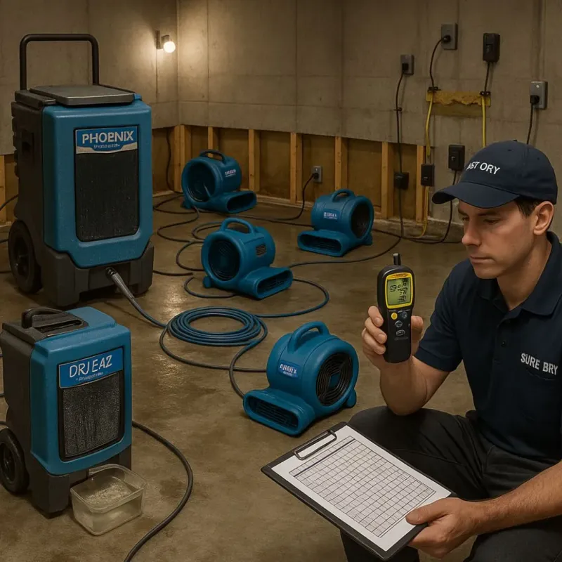 Structural Drying and Dehumidification process in Perry Hall, MD